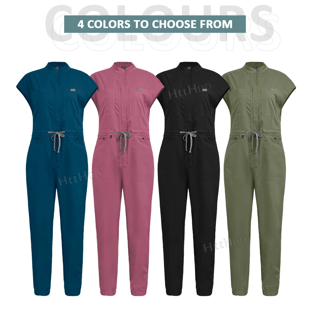 Scrubs Women Fashion Jumpsuit Nurse Uniform High Quality Casual Work Wear Dental Scrub Veterinary Pet Store Hospital Accessories