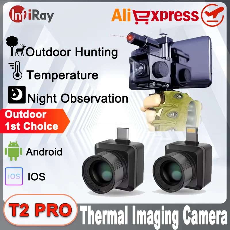 InfiRay T2PRO 256*192 Thermal Imaging Imager Outdoor Detector Monocular Laser Pointer Infrared Thermal Camera For Mobile Phone