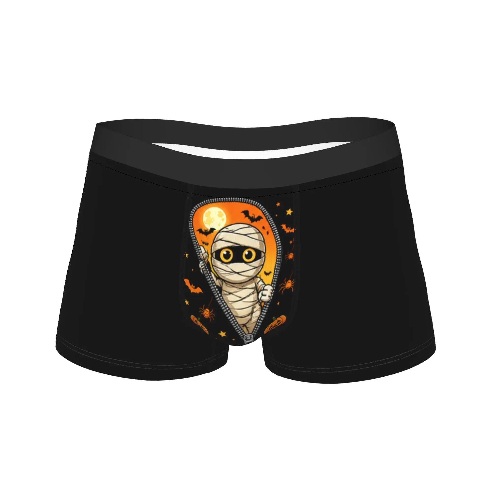 Halloween Mummy Cute Spooky Kawaii Trick Or Treat Zipper Reveal Merch Boxers Briefs Fun Underwear  Boxer Underpants