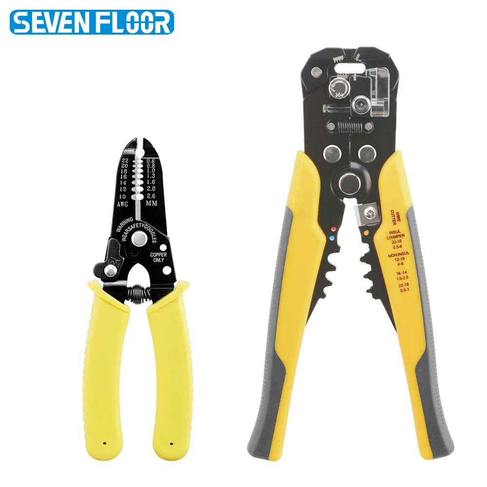 Professional 3-in-1 Wire Stripping Pliers Automatic & Manual Cable Crimper Cutter AWG 22-10 Electrical Repair Tool Set