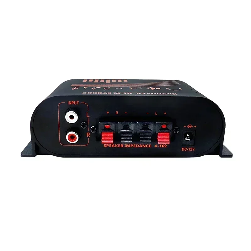 AK170 Mini Amplificateur Audio Stéréo HIFI, Entrée RCA, Haut-Parleur 20W x 2, Canal Touriste avec Anneau Lumineux LED, Voiture, Usage Domestique