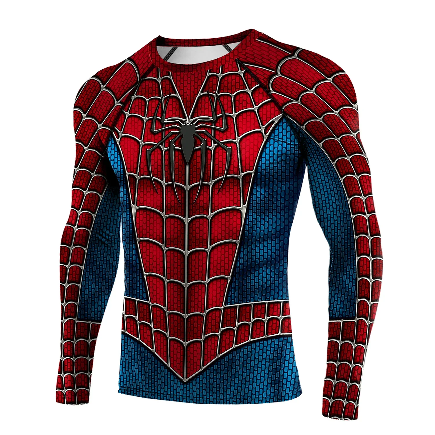 

Mens Compression Shirts Long Sleeve Comics Spider Cosplay T-Shirt Superhero Tops Elastic Fitness Sportwear Halloween Clothes