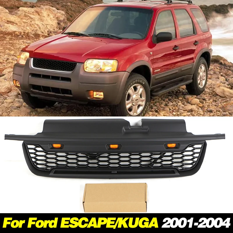 Auto Parts Grill With Led Lights Front Bumper Grille Modification Accessories For Ford Escape/Kuga 2001 2002 2003 2004