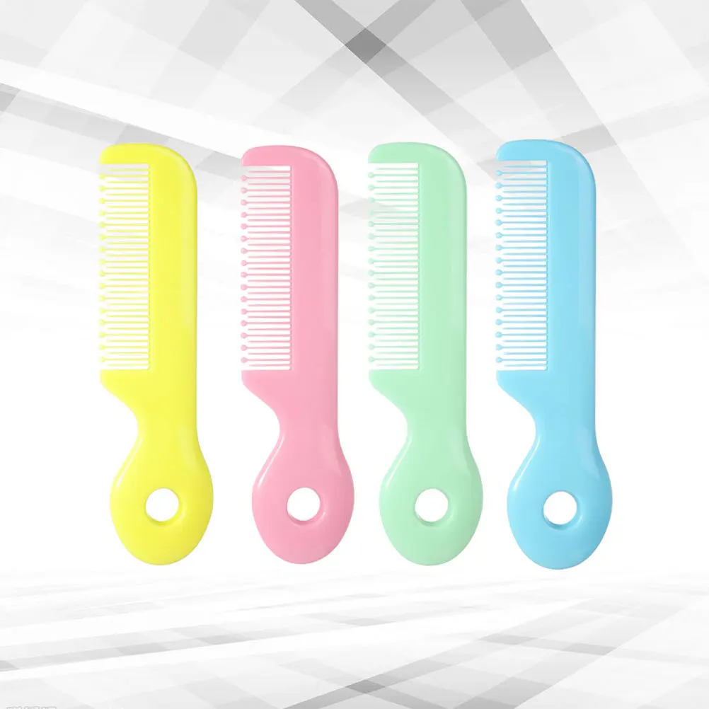 

4Pcs Baby Safety Hair Comb Round Design ABS Material Deep Scalp Massage Newborn Grooming Tool for Travel Use Baby Shower Comb