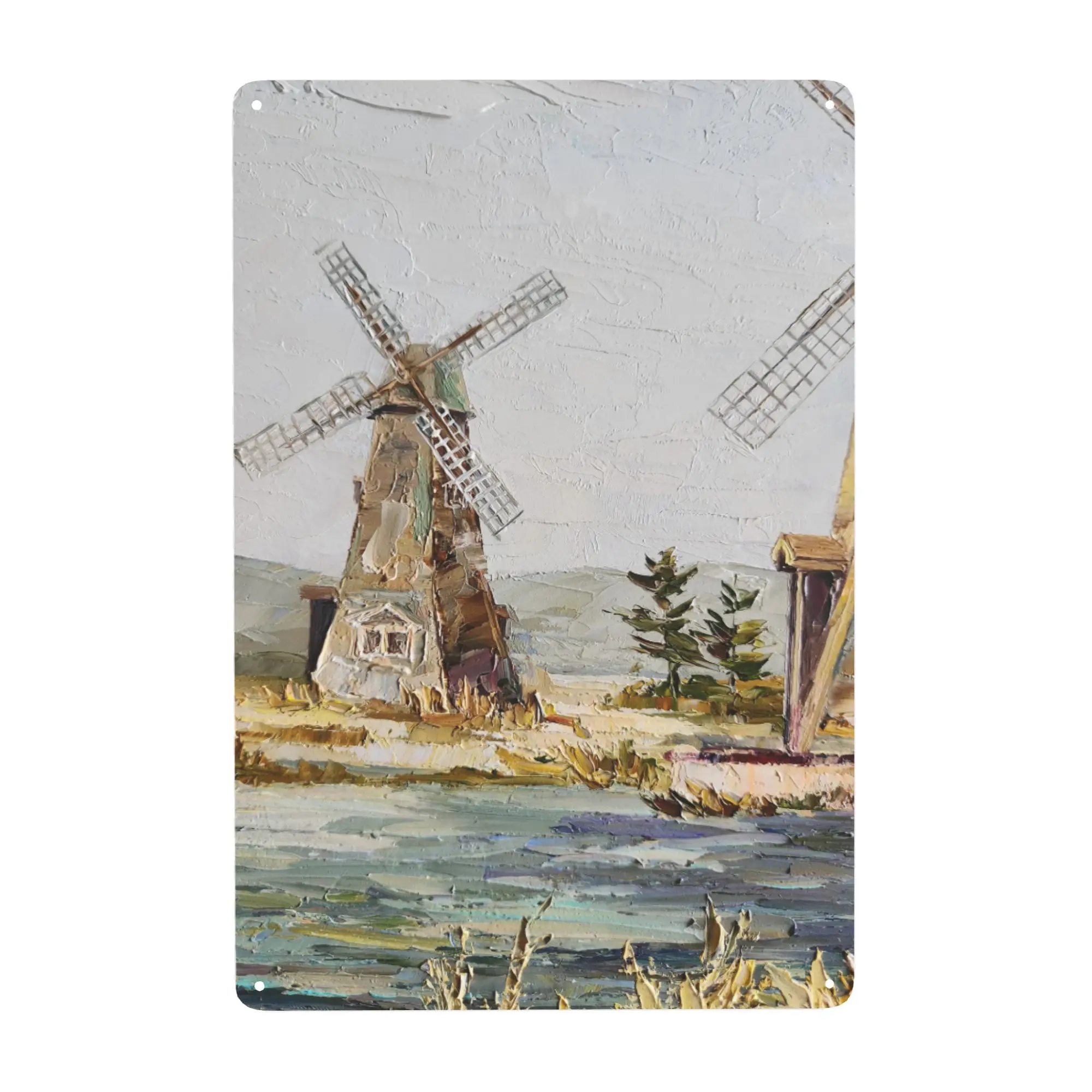 

Vintage metal painting Dutch landscape painting wall art personalized nostalgia