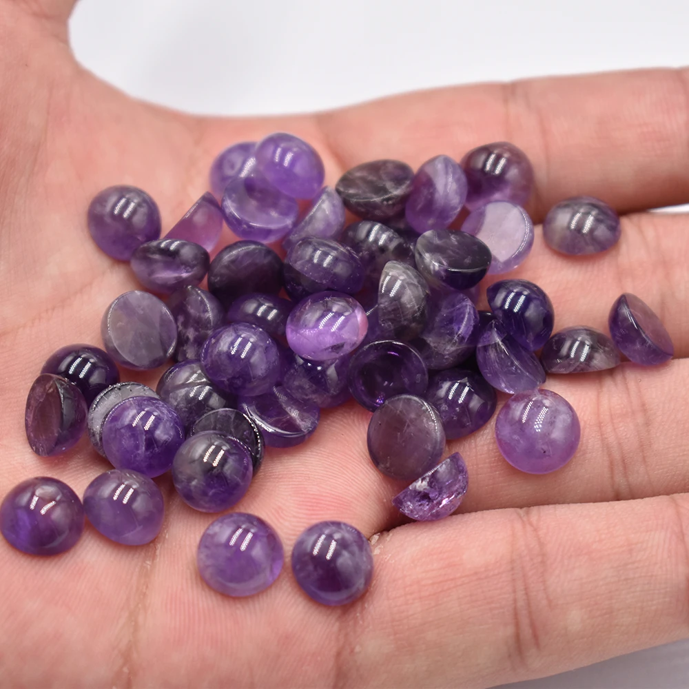 Großhandel 50 Stück/Lot Modische, hochwertige 10mm gemischte runde CAB-CABOCHON Natursteinperlen für Schmuckzubehör, kostenloser Versand – Detail 25