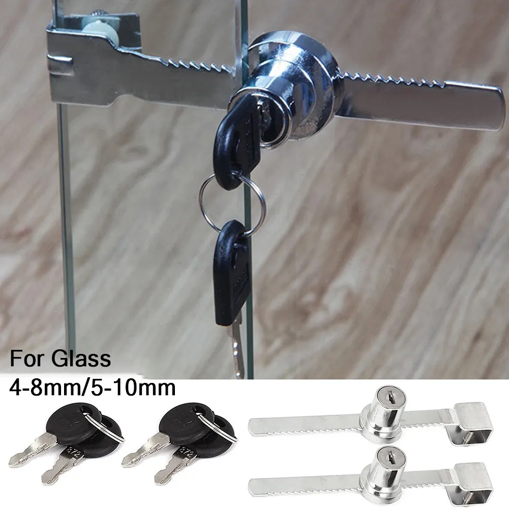1pc Lock Cabinet Sliding Glass Push Door Lock Wi/ Key Vivarium Terrarium Window Showcase DisplayCase Furniture Fittings Hardware