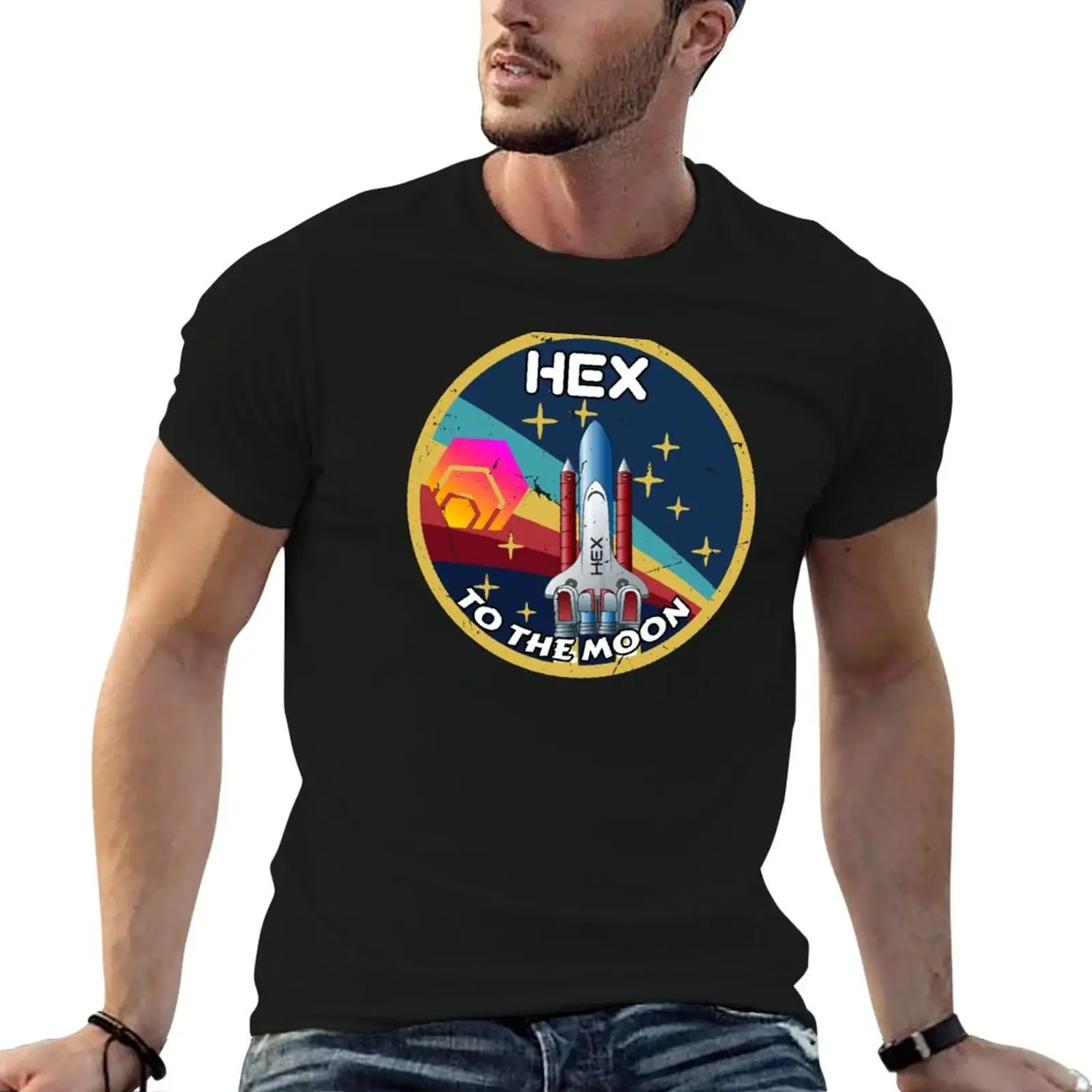 HEX Cryptocurrency Space Badge T-Shirt aesthetic clothes T-shirts oversize Funny t-shirt plus size tops tshirts for men