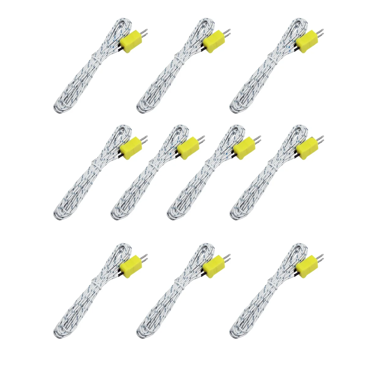 

ABNC-10Pcs 3Meters K Type Mini-Connector Thermocouple Temperature Probe Sensor -50-350°C Temperature Sensing Line