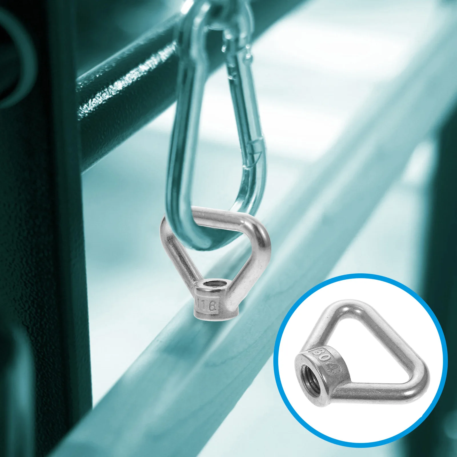 

Stainless Steel Eye Nut 304 Heavy Duty Lifting Ring Threaded Fastener Kayak Boat Marine Roof Rack Tie Down Hardware Triangular