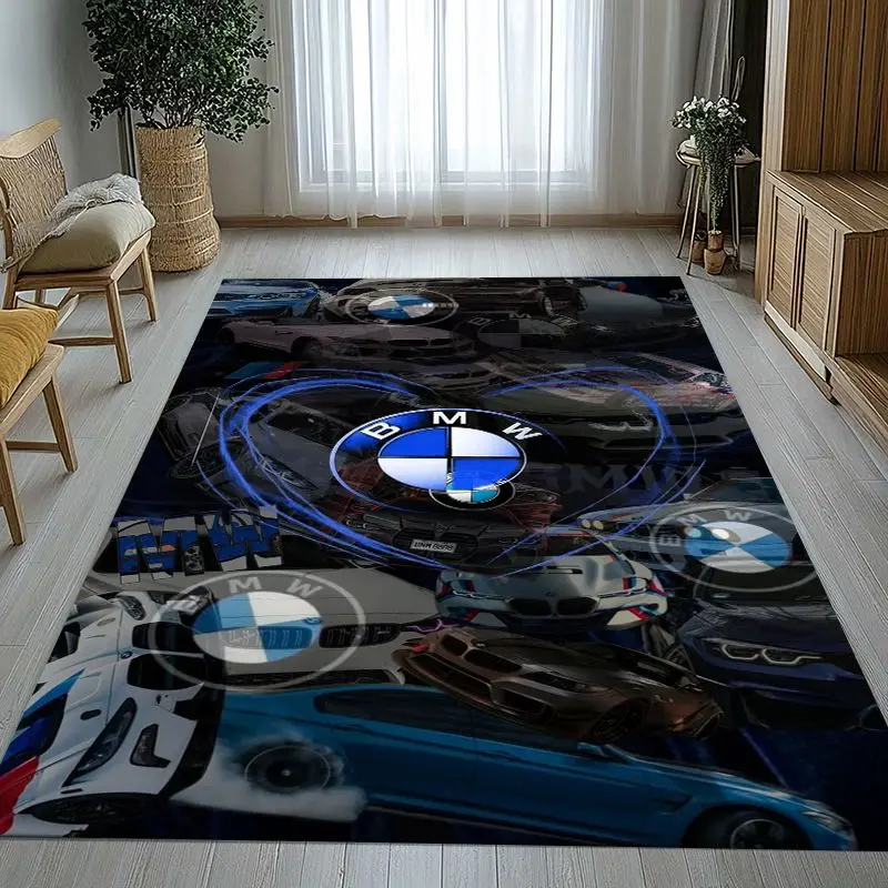 Garage Racing B-BMW Motorcycle Style Non-Slip Large Area Rug for Living Room,Bedroom Playroom Carpet Mat for Sofa,Home Decor