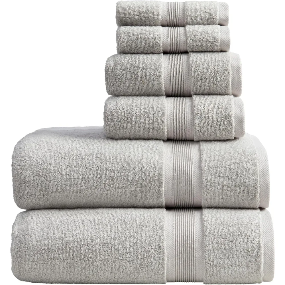 

Luxury Bamboo Rayon Bath Towel Set 6 Piece Set | 35% Bamboo Rayon - 65% Cotton | Absorbent Quick-Dry Towels