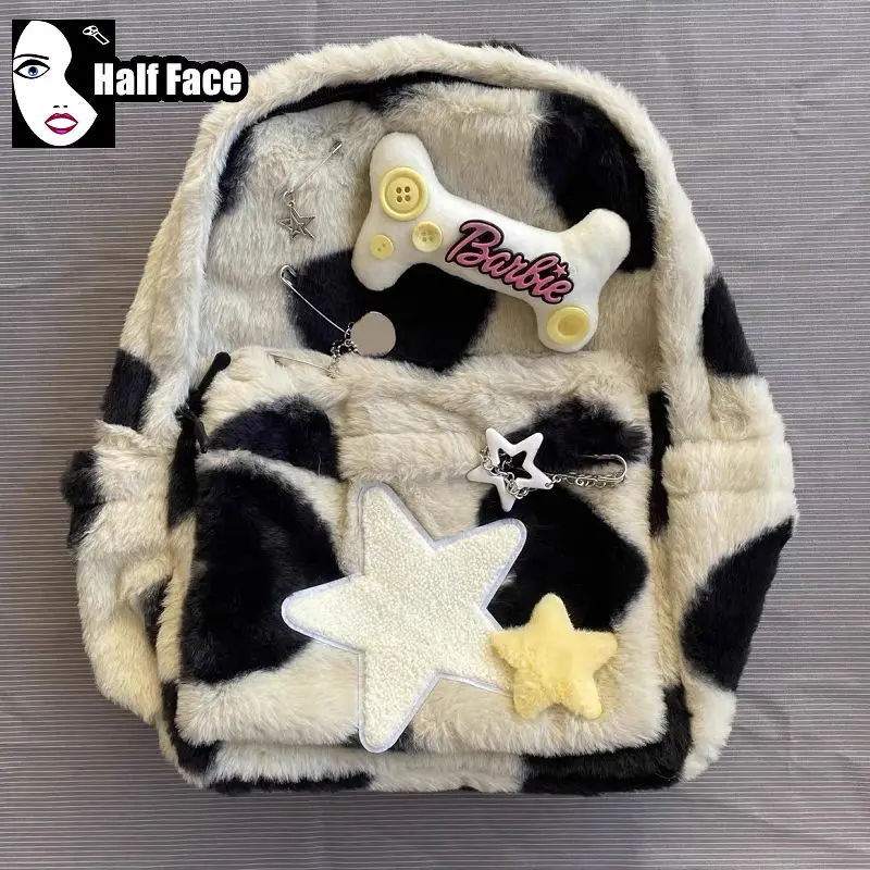 Mochila de grande capacidade feminina, Y2K, Harajuku, gótica, Lolita, punk, fofa, mochila estilo academia, estrela, osso, bolsa de ombro dupla, sacola, mulheres