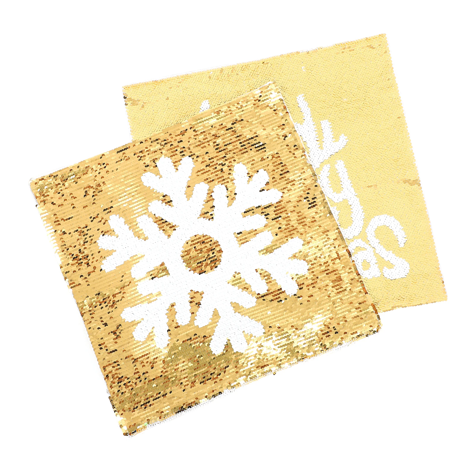 

2pcs Christmas Pillow Covers Snowflake Glitter Sequined Cushion Cases Home Sofa Car Decoration Comfortable Soft Yarn Throw