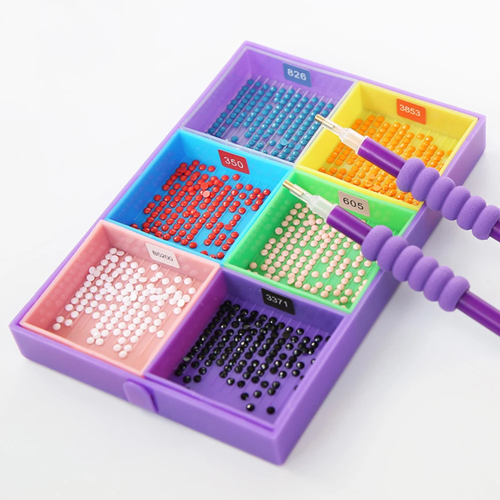 7-in-1 DIY Diamantmalerei-Set, Diamantkunst-Perlen-Aufbewahrungsbox, Diamantmalerei-Werkzeuge und Zubehör, DIY-Bastelbedarf