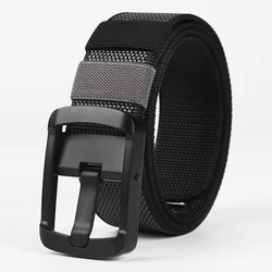 Thick double-sided nylon belt, men's casual needle buckle canvas belt, versatile workwear, jeans, pants strap, trendy