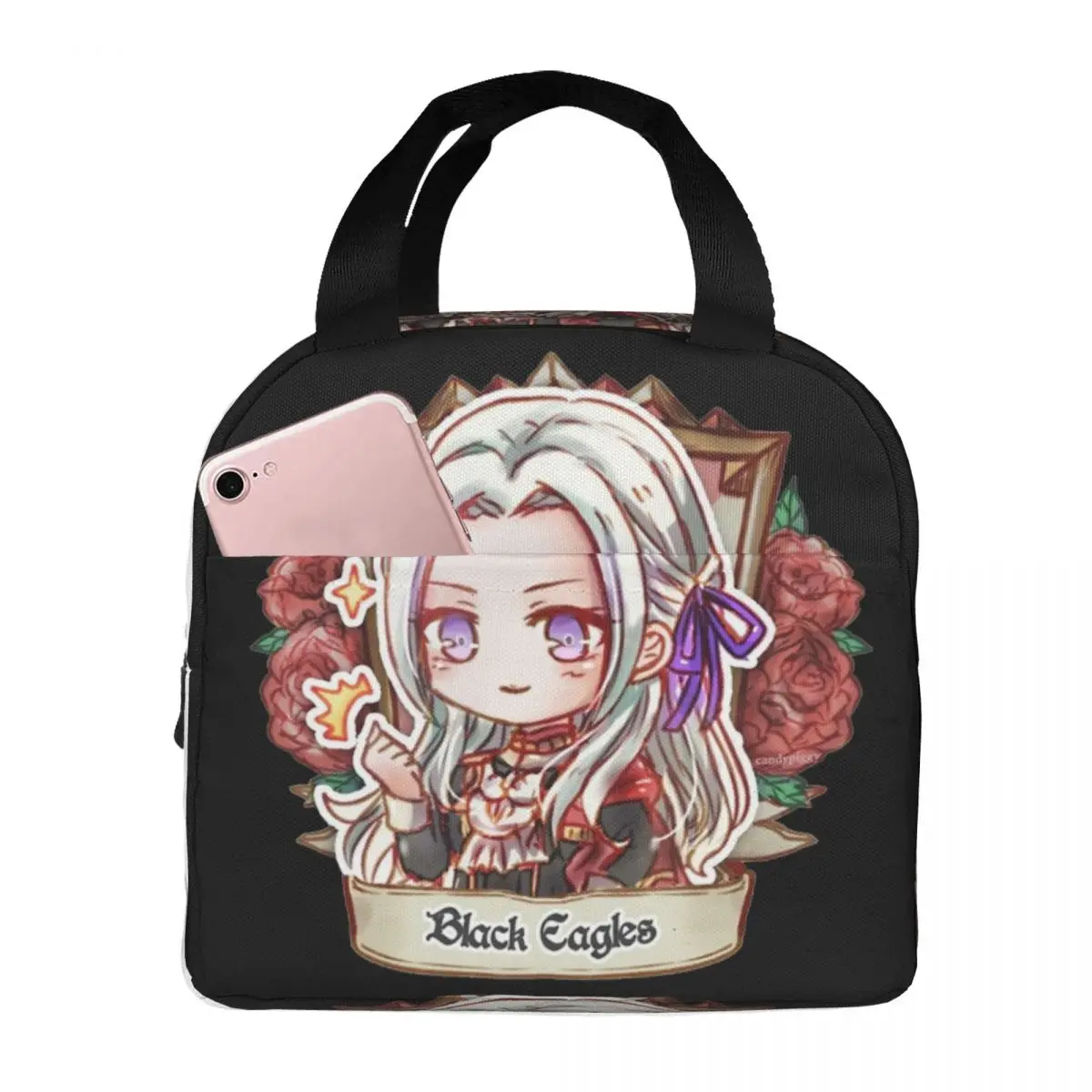 Edelgard Of The Black Eagles Merch Lunch Boxes Portable Insulated Oxford Cooler Fire Emblem Games Thermal School Lunch Box