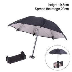 Waterproof Portable Mini Mobile Phone Holder Locomotive Umbrella Metal Sun Shade Bicycle Umbrella