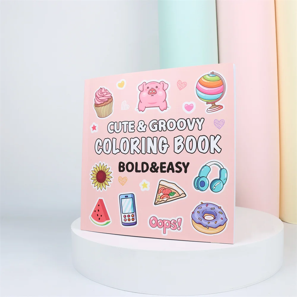 CUTE & SIMPLE Bold-easy Patterns Coloring Book for Adults Cute Drawing Book Perfect Gift for Party and Birthday