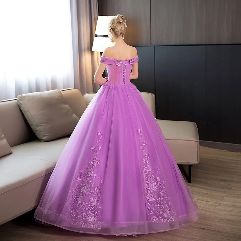 Vestidos de quinceañera con apliques de hombros descubiertos, vestido de baile de Color caramelo, vestidos de graduación de talla grande, moda dulce