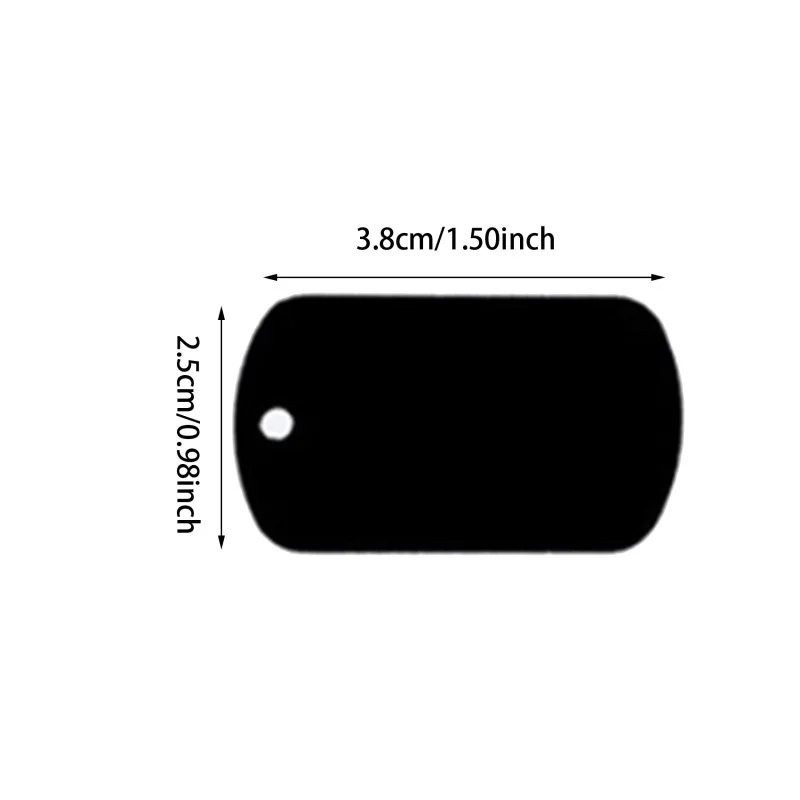 20pcs Aluminum Blank Rectangular Pet Dog Tag Custom Laser Engraved Plate Jewelry Pendant Keyring Necklace Cat Collar Accessories