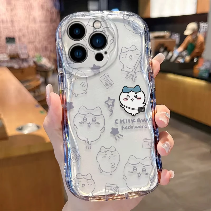 حافظة كاواي C-Chiikawas لهاتف آيفون 16 15 14 Pro Max 13 12 Mini 11 Xs X Xr 8 7 Plus Se 2022 2020 غطاء خلفي ناعم مقاوم للصدمات