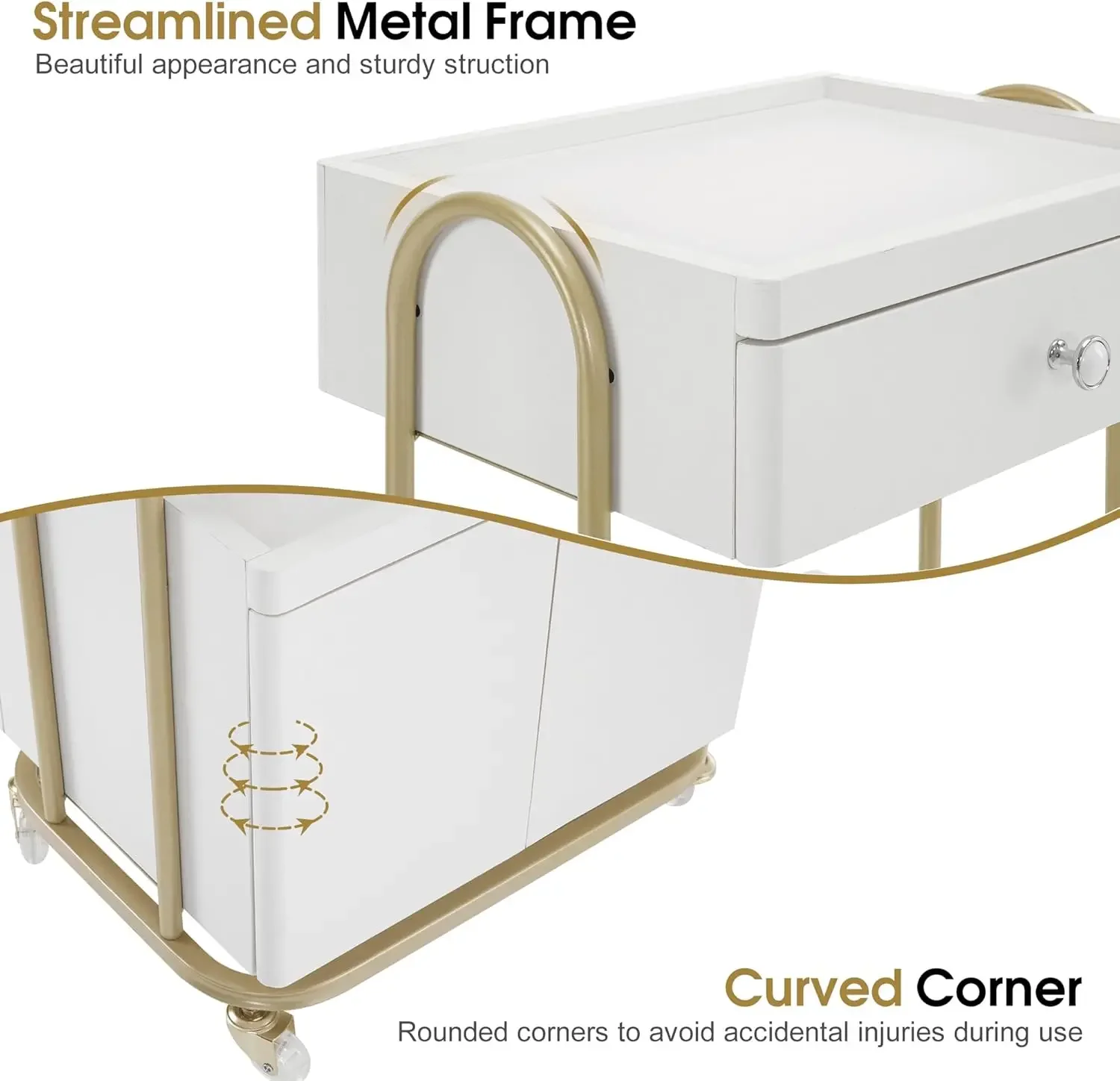 Chariot de Salon avec Roues Universelles, Chariot de Rangement Roulant avec MEL, Outil de Salon de Coiffure, Évaluation pour Coiffeur, SPA Métal Tr