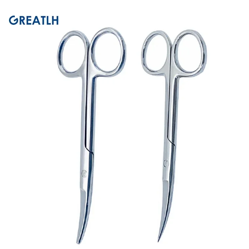 1pcs Stainless Steel Medical Surgical Scissors Curved Scissors Round Head Pointed Head Orthopedic Instrument