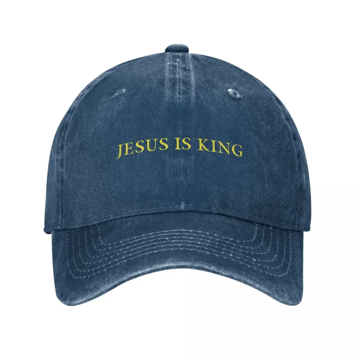 Casquette de baseball de Kanye West pour hommes et femmes, chapeau de balle sauvage, chapeaux d'anime, jaune sur bleu, Jésus est