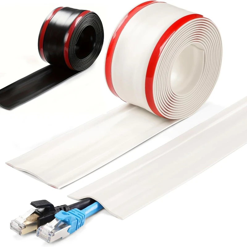 

Защитная крышка кабеля 1 м, самоклеящаяся защитная полоса для проводов из ПВХ, износостойкая, для предотвращения путешествий, органайзер для проводов на стене и пола