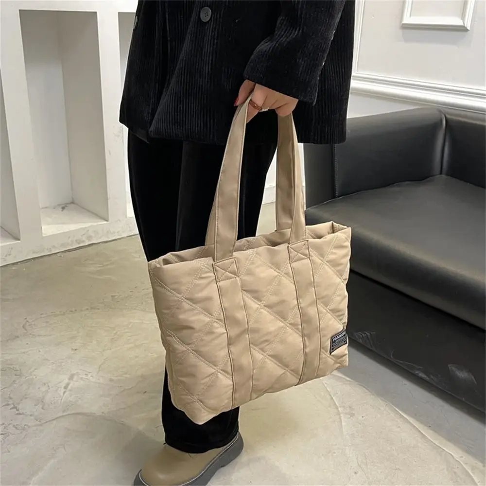 Large Capacity Nylon Shoulder Bag Solid Color Handbags Cotton Casual Tote Bags For Women Fashion Top Handle Bag