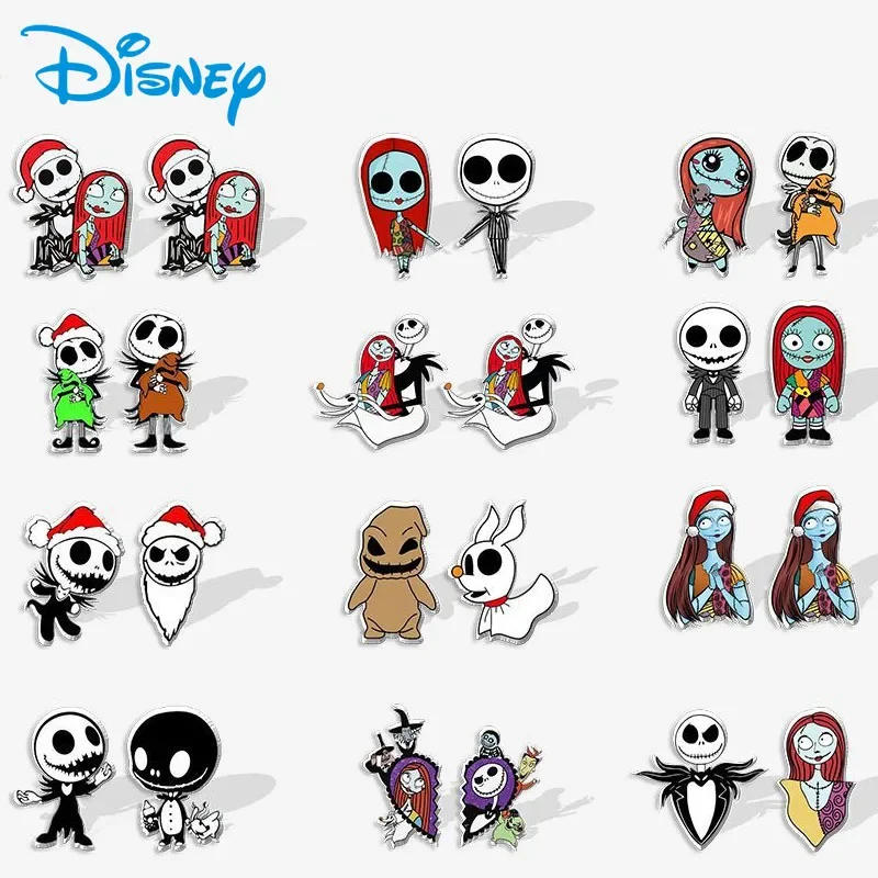 Diseny The Nightmare Before Christmas Earring Halloween Gift Skeleton Jack Personality Acrylic Fashion Jewelry Stud Earrings