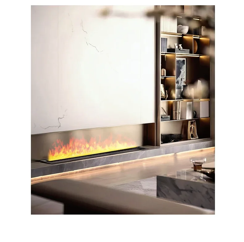 

Intelligent 3d atomizing fireplace living room TV cabinet decoration ultra-thin embedded simulation flame wall furnace