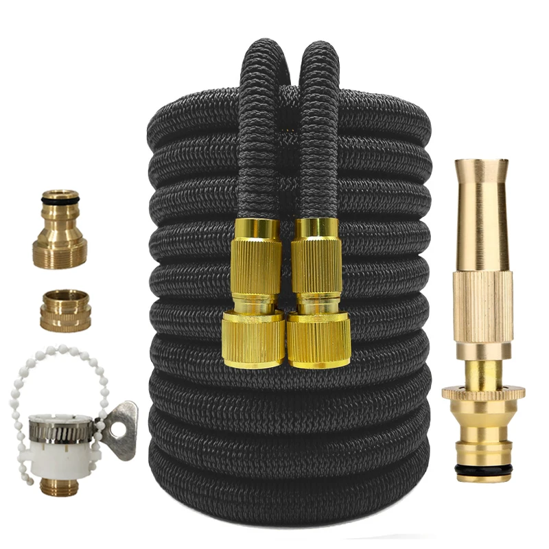 Gardening Irrigation Tool Expandable Magic Hose Flexible Water Pipe High-Pressure Car Wash Cleaning Nozzle 25FT-150FT