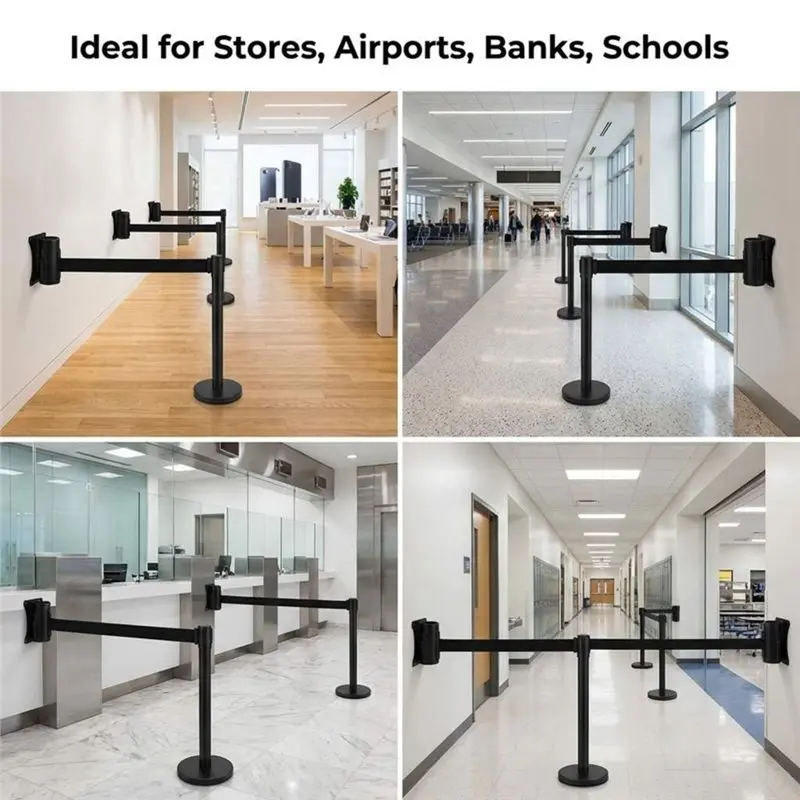 Wall Mounted Retractable Belt Barrier(2 Pack), 16.4 Ft Belt Included For Retail Stores, Crowd Control Wall Barrier