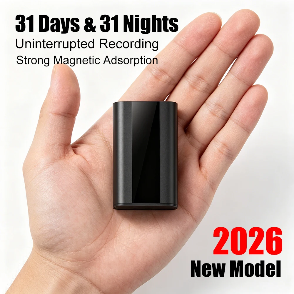 

Новый мини-диктофон 2026 года, 64 ГБ, 760 часов непрерывной записи, магнитный аудиорекордер с шумоподавлением и голосовой активацией