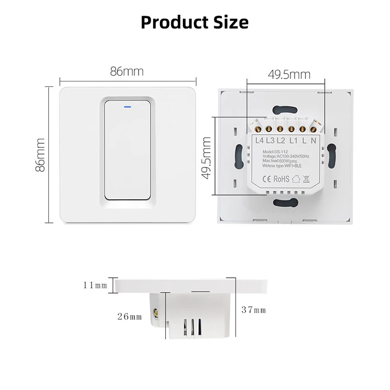 Tuya ZigBee Smart Switch EU 1/2/3 Gang Switch Push Button Controller Works With Smart Life App ZigBee Gateway Need Neutral Wire