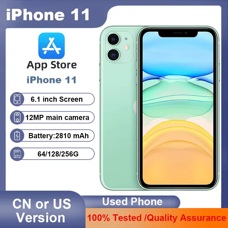 هاتف Apple iPhone 11 4G LTE الأصلي NFC 64/128/256GB ROM 6.1 بوصة IPS شاشة 12MP A13 بيونيك هاتف محمول غير مقفول