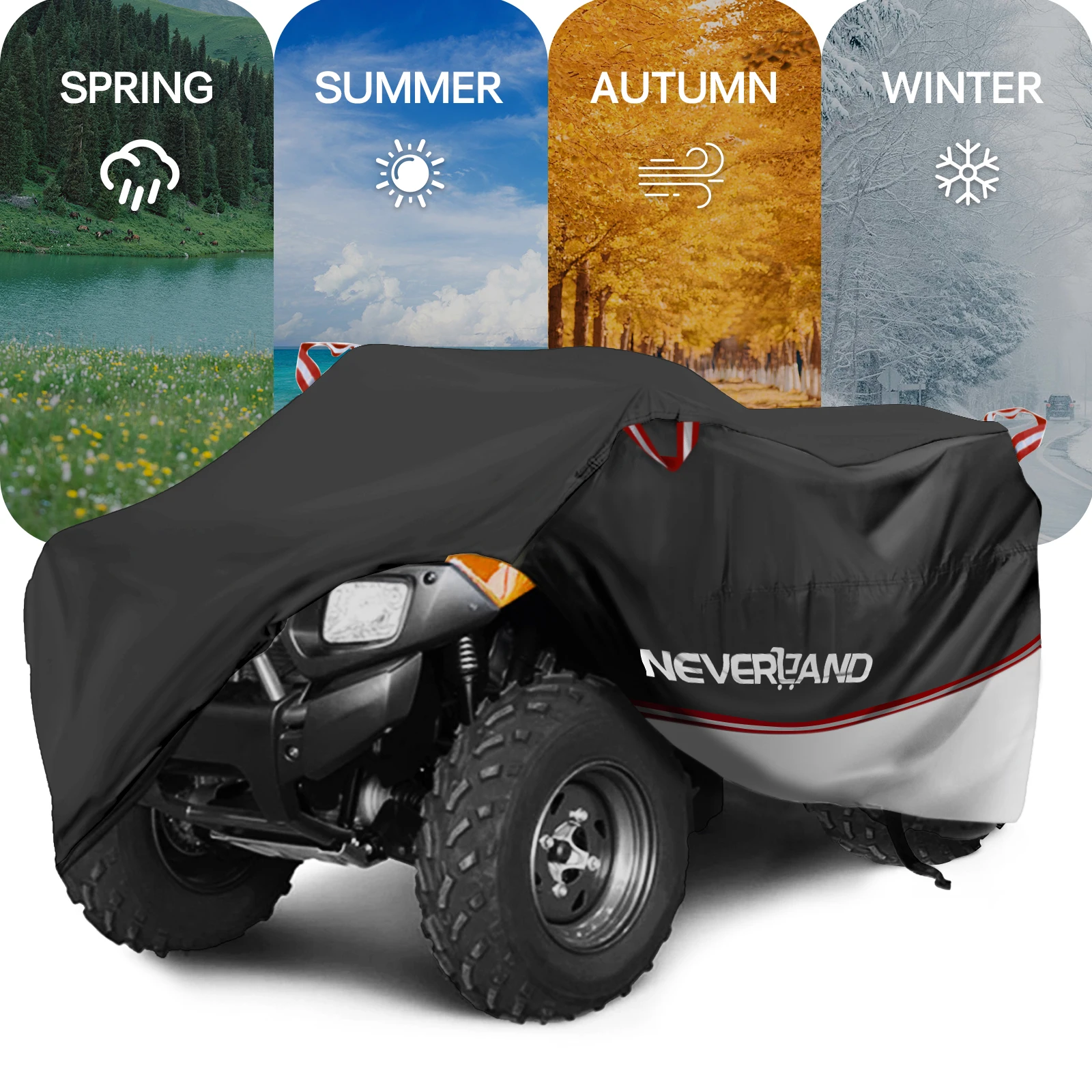 Cubierta para Quad Bike ATV 190T, impermeable, Universal, para motocicleta, vehículo, Scooter, Kart, motocicleta, resistente al polvo, cubiertas UV
