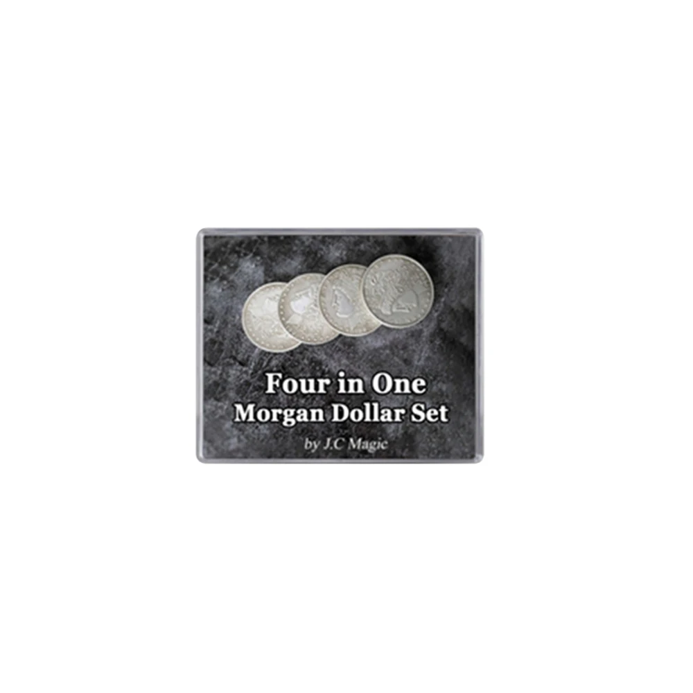 Four in One Morgan Dollar Set by J.C Magic Coin Magic Tricks Close up Magia Magicians Prop Gimmick Accessory Illusion Copy Coin