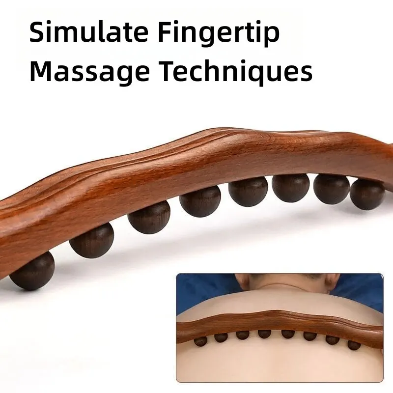 8-Perlen GuaSha-Stab aus Karbonisiertem Holz Körperformendes Massagegerät Meridian-Schabetherapie Entspannt Steife Muskeln Fitness-Trainings-Tool – Detail 5