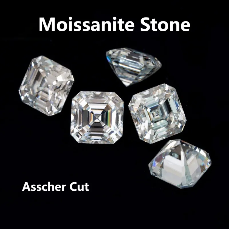 

Moissanite Stone D Color Asscher Cut Various Cutting Shapes 1.0-5.0ct with Certificate for DIY Jewelry Making Materials