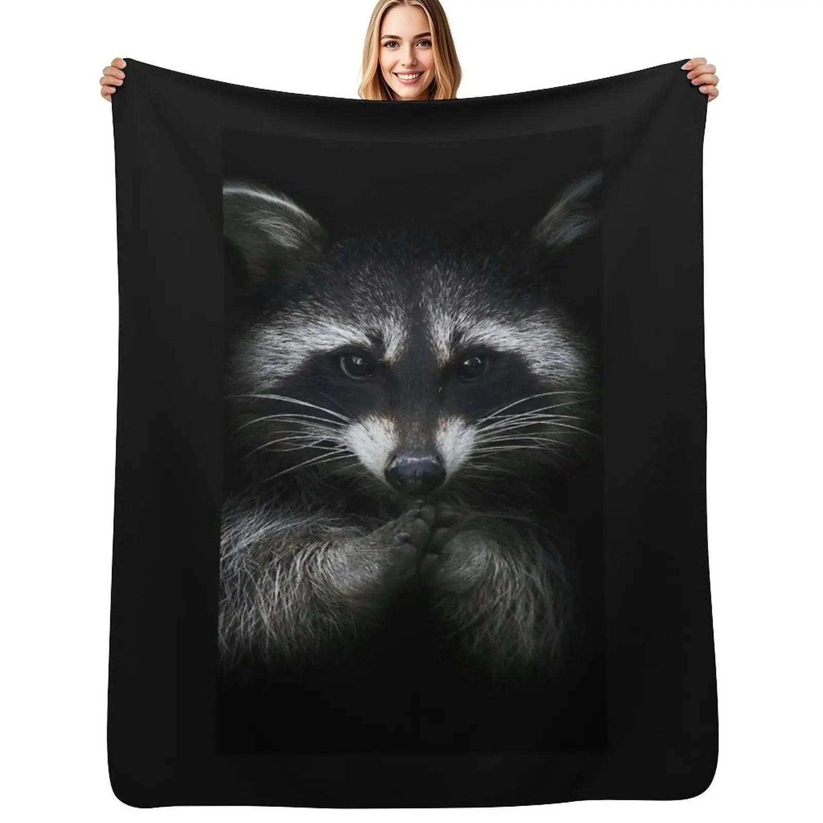 

Racoon Throw Blanket Soft Decoratives Camping Bed covers Blanket