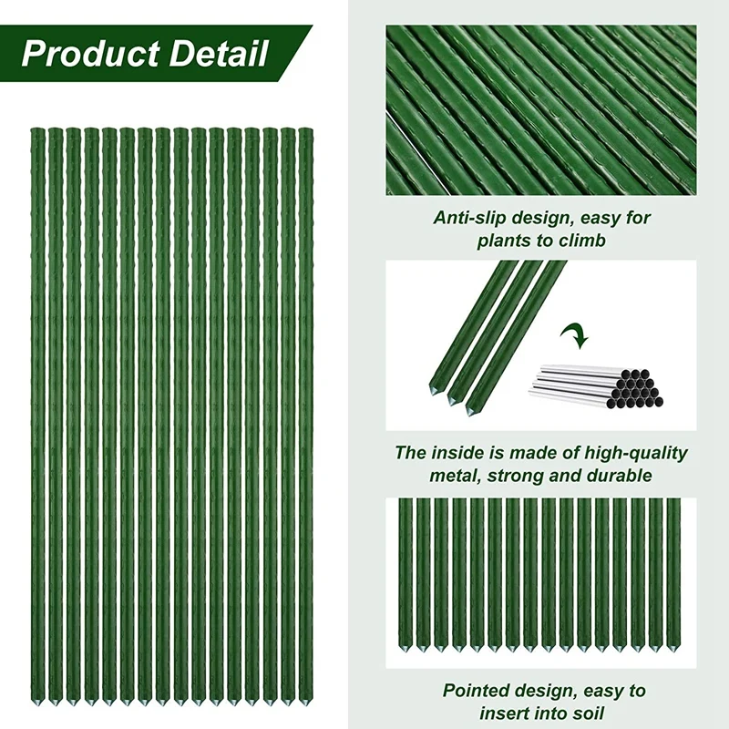 Stojaki ogrodowe Podpórka do roślin Stalowy palik do roślin powlekany tworzywem sztucznym 15,7 cala Zestaw palików do roślin do wspinaczki (145