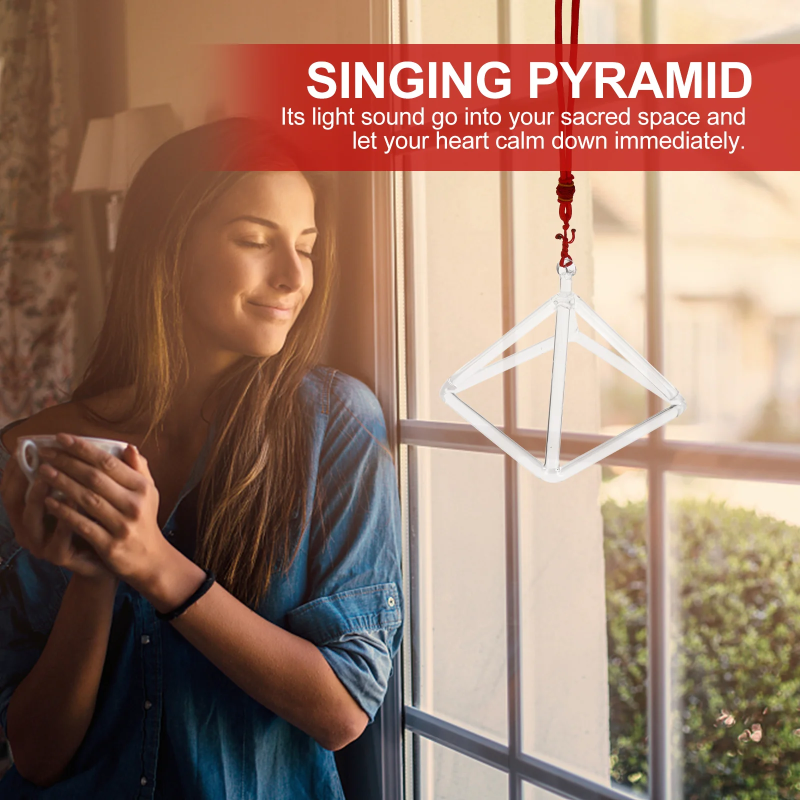 

1Set Singing Pyramid Crystal Material Striker Ideal for Meditation Yoga Peace Therapy Instrument Desktop Ornament