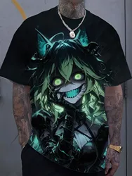 Cartoon Tattoo Girl Pattern 3d Printed Men's T-Shirt  Oversized Sweatshirt For Men Bad Girl Harajuku Top Short Sleeve T Shirts