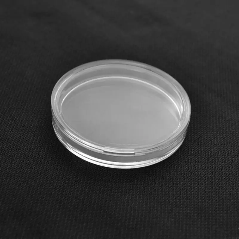 K3KD 100pcs 25mm Kapsul Koin Koin Transparan Kotak Penyimpanan Kotak Tampilan Round