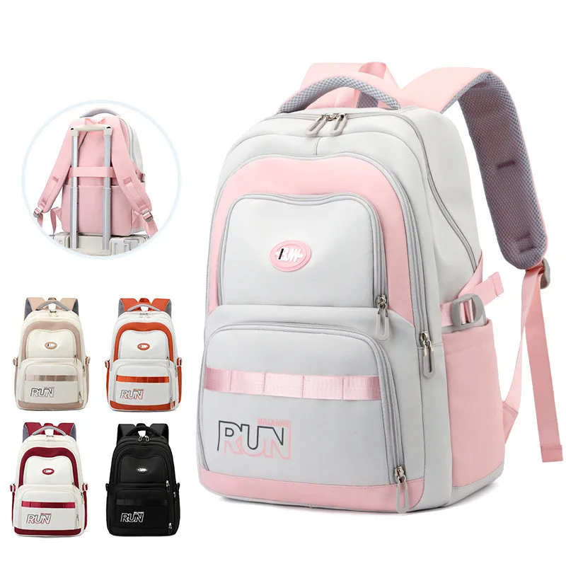 Famous brand BAIJIAWEI designer fashion backpack for teenage girls High aesthetic orange school bag Middle schoolbag satchel