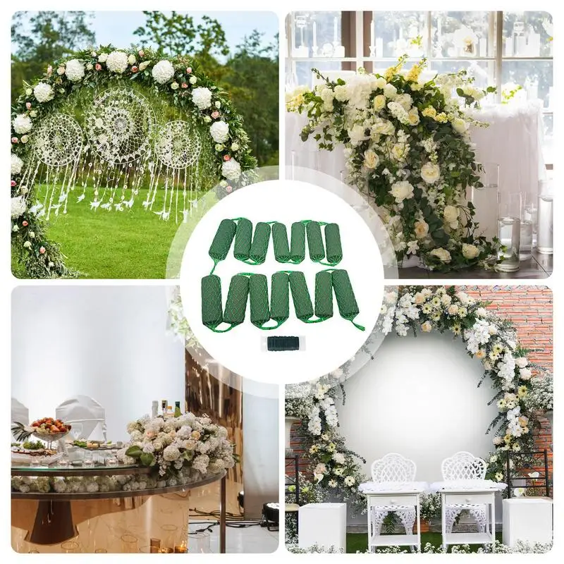 Floral Foam Blocks 14X Flower Holder Absorption Floral Sponge Garland Indoor Outdoor Plant Green Sponge Blocks For Wedding Prom