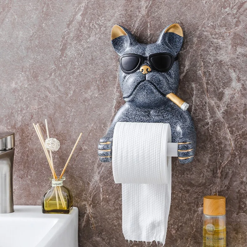 Cutedogshaped bathroom tissue holder, bathroom creative bathroom decoration tissue holder, no need to punch bathroom accessories